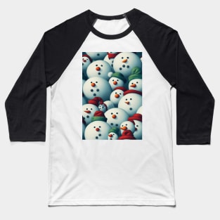 Christmas Seamless Pattern - Snowman #5 Baseball T-Shirt